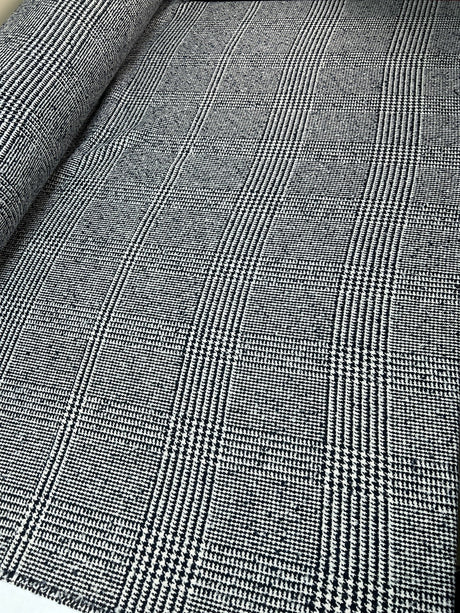 Checked Wool Acrylic Cotton Bouclé