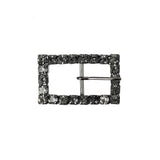 Swarovski Gunmetal Rectangular Rhinestone Buckle - 1" x 0.625"