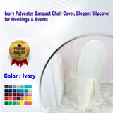 1 Piece Ivory Polyester Banquet Chair Cover, Elegant Slipcover for Weddings & Events