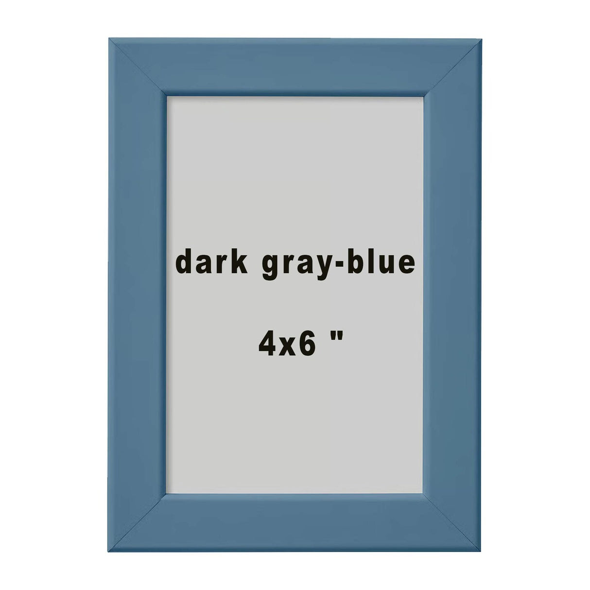4x6 Dark Gray-Blue Picture Frame – Lightweight Plastic, Wall or Tabletop Display, Safe Front Protection