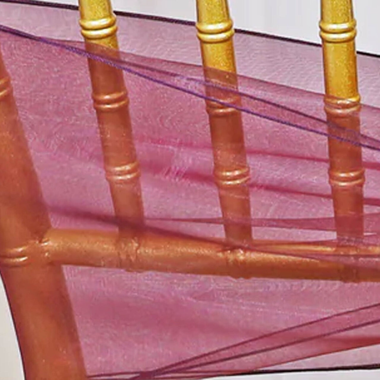 10 Pieces Plum Organza Chair Sashes 8"x108" Sheer Elegant Event Decor