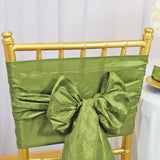 10 Pieces Moss Green Crushed Taffeta Chair Sashes 9.5x108"