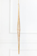 13.25” Glass Champagne Icicle Ornament