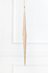 11.75” Glass Champagne Icicle Ornament