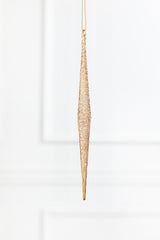 9.75” Glass Champagne Icicle Ornament