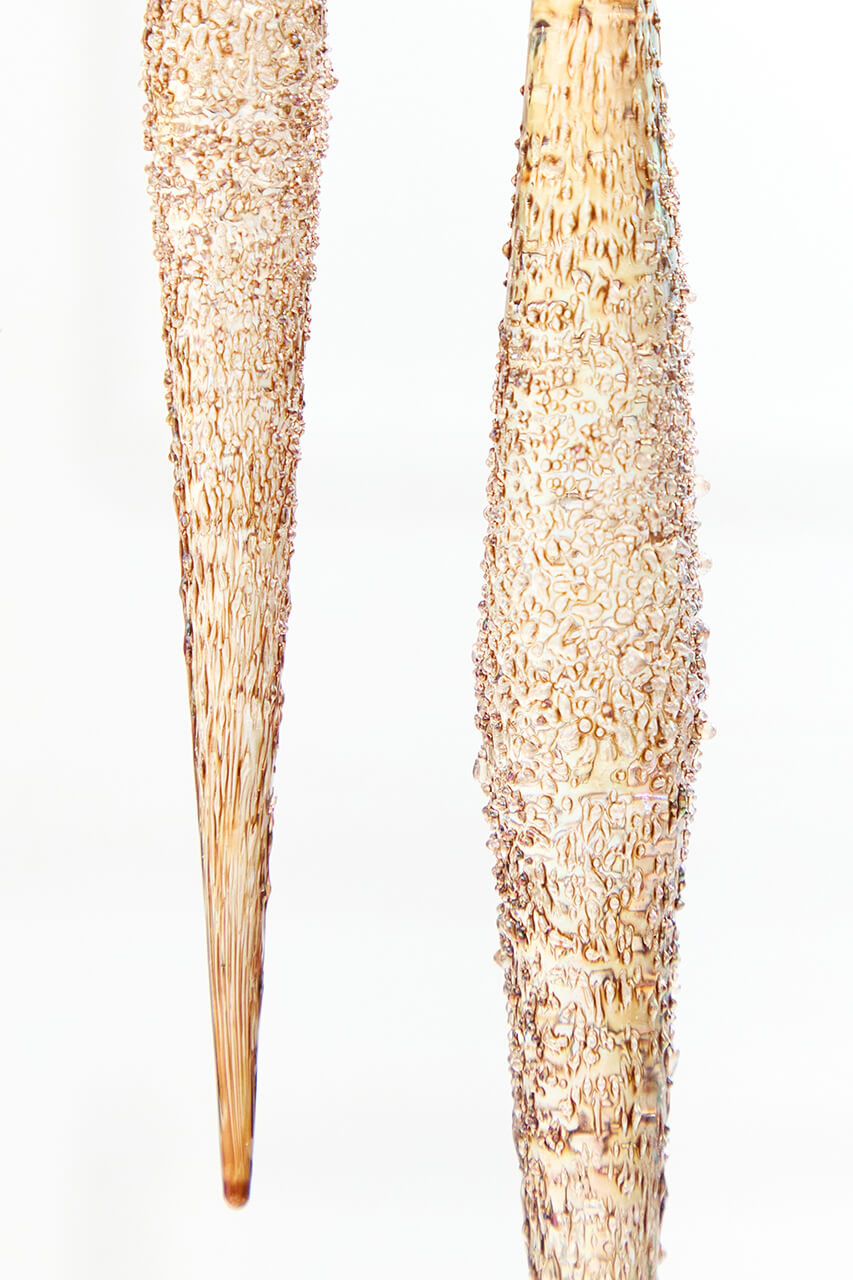 11.75” Glass Champagne Icicle Ornament