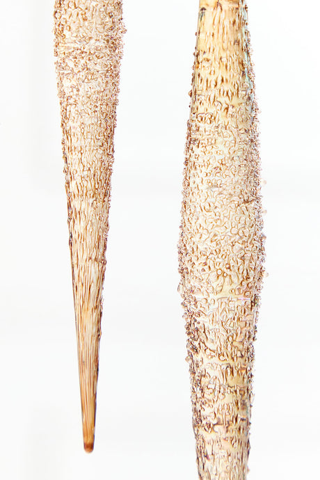 11.75” Glass Champagne Icicle Ornament