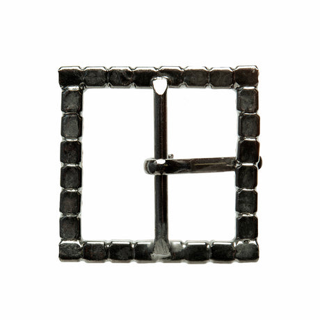 Swarovski Black Diamond and Gunmetal Square Rhinestone Buckle - 1.375"