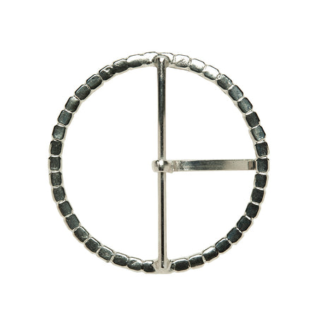 Swarovski Crystal and Silver Circular Rhinestone Buckle - 2.5"