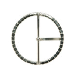 Swarovski Crystal and Silver Circular Rhinestone Buckle - 2.5"