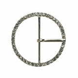 Swarovski Crystal and Silver Circular Rhinestone Buckle - 2.5"