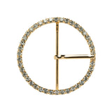 Swarovski Crystal and Gold Circular Rhinestone Buckle - 2.5"