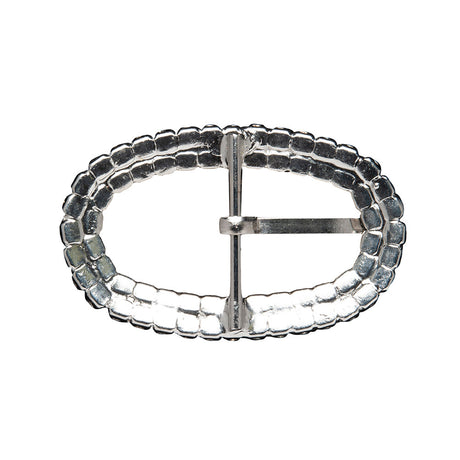 Swarovski Crystal and Silver Oval Rhinestone Buckle - 1.625" x 2.5"