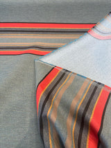 Sunbrella Pindler Stripe Yakima Park Green Heather Acrylic Fabric - Heather Green Stripe, 54" Width, 27" Vertical Repeat (1 Yard)