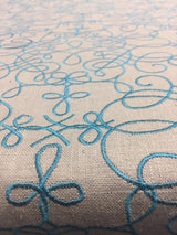 P Kaufmann Bottega Linen Fabric - Gray Blue Curvy Lines, 56" Width (1 Yard)