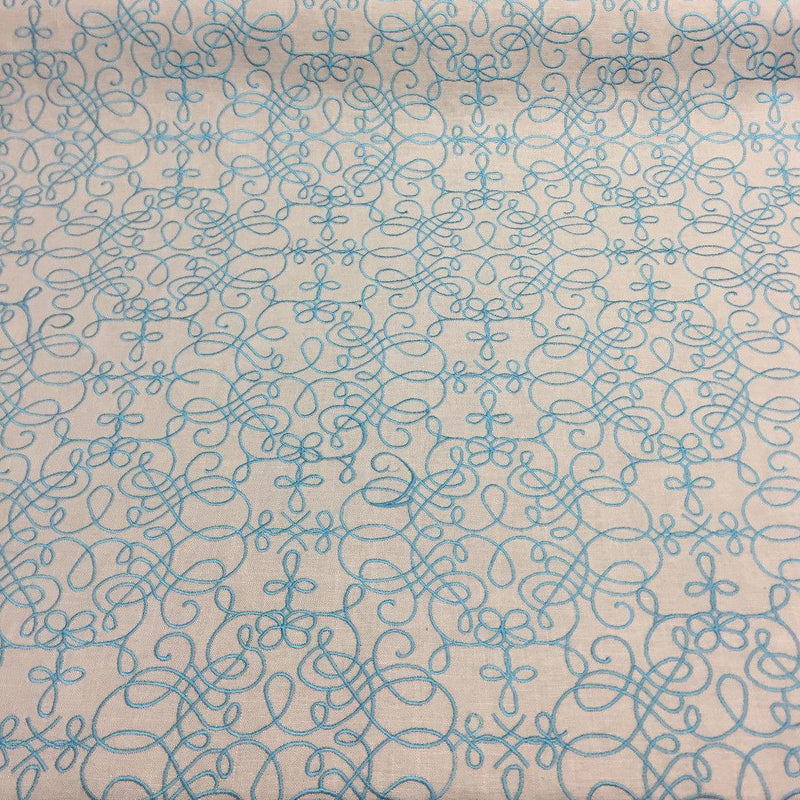 P Kaufmann Bottega Linen Fabric - Gray Blue Curvy Lines, 56" Width (1 Yard)