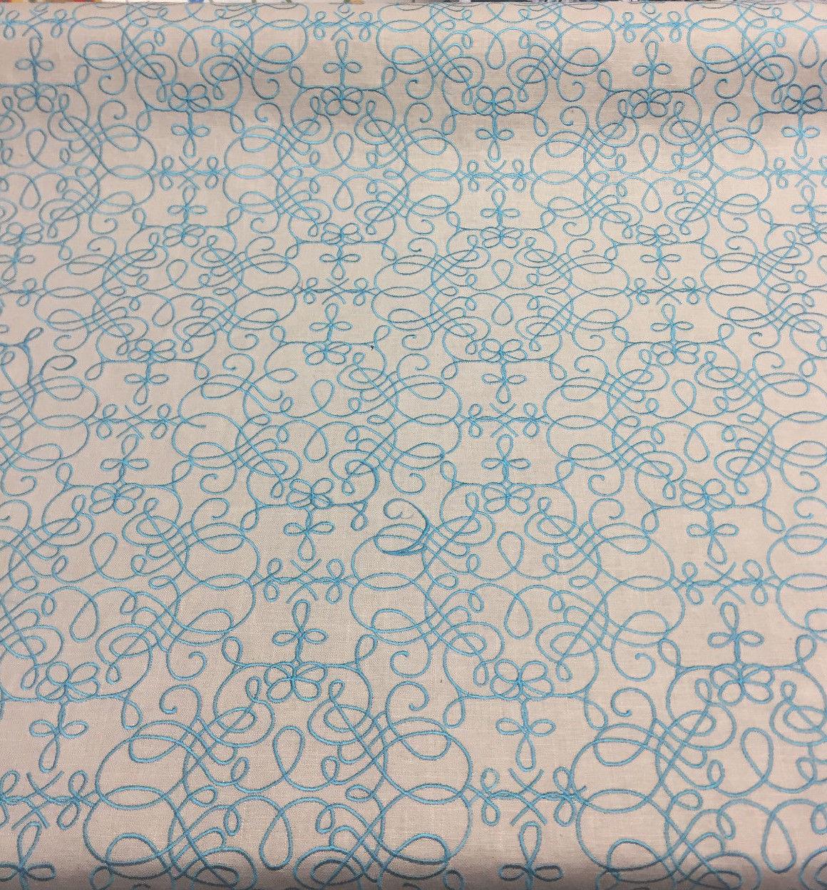 P Kaufmann Bottega Linen Fabric - Gray Blue Curvy Lines, 56" Width (1 Yard)
