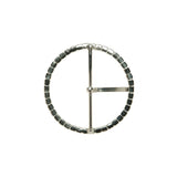 Swarovski Crystal and Silver Circular Rhinestone Buckle - 1.75"