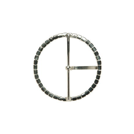 Swarovski Crystal and Silver Circular Rhinestone Buckle - 1.75"