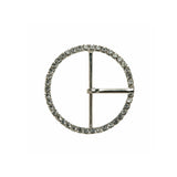 Swarovski Crystal and Silver Circular Rhinestone Buckle - 1.75"