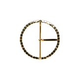 Swarovski Crystal and Gold Circular Rhinestone Buckle - 1.75"