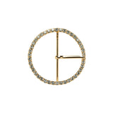 Swarovski Crystal and Gold Circular Rhinestone Buckle - 1.75"