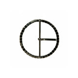 Swarovski Black Diamond and Gunmetal Circular Rhinestone Buckle - 1.75"