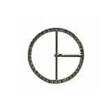 Swarovski Black Diamond and Gunmetal Circular Rhinestone Buckle - 1.75"