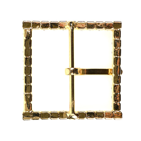 Swarovski Crystal and Gold Square Rhinestone Buckle - 1.75"