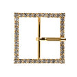 Swarovski Crystal and Gold Square Rhinestone Buckle - 1.75"