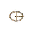 Swarovski Crystal and Gold Oval Rhinestone Buckle - 1.125" x 1.5"