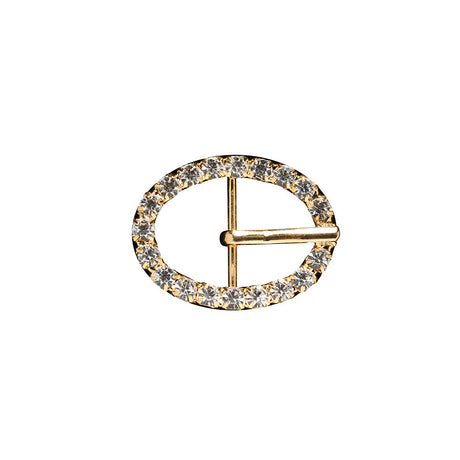 Swarovski Crystal and Gold Oval Rhinestone Buckle - 1.125" x 1.5"