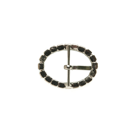 Swarovski Black Diamond and Gunmetal Oval Rhinestone Buckle - 1.125" x 1.5"