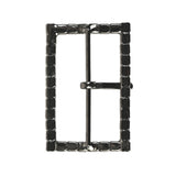 Swarovski Gunmetal Rectangular Rhinestone Buckle - 1.375" x 2"