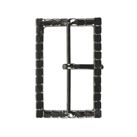 Swarovski Gunmetal Rectangular Rhinestone Buckle - 1.375" x 2"