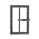 Swarovski Gunmetal Rectangular Rhinestone Buckle - 1.375" x 2"