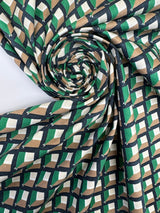 Cotton Poplin Geometric Multicolour Stretch