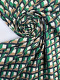 Cotton Poplin Geometric Multicolour Stretch