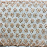1 Yard Beaded 3D Floral Lace Fabric Embroidered on 100% Polyester Net Mesh 50" Wide