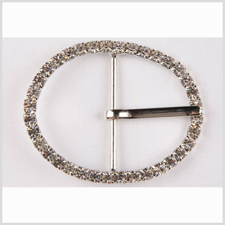 1.5" Silver/Crystal Swarovski Rhinestone Buckle