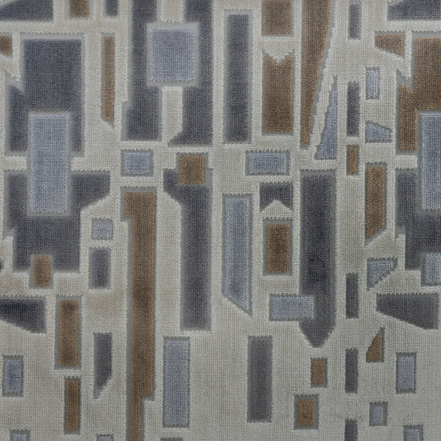 Geometric Cut Velvet Upholstery Fabric - High Society