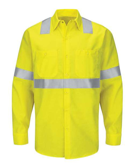 Red Kap Men's Enhanced Hi-Visibility Long Sleeve Work Shirt