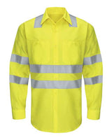 Red Kap Men's Enhanced Hi-Visibility Long Sleeve Work Shirt