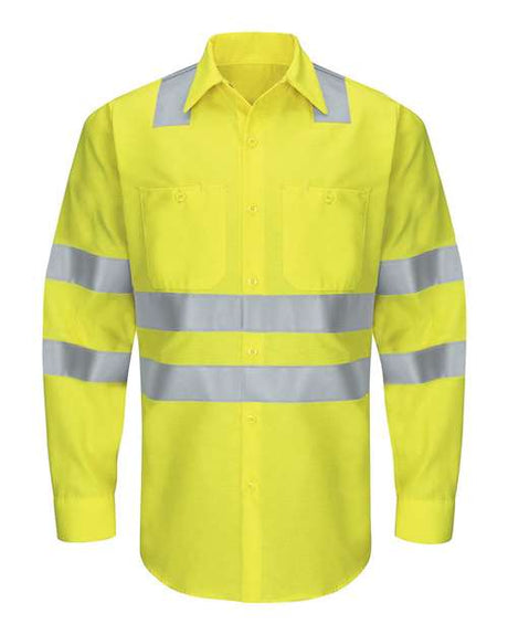 Red Kap Men's Enhanced Hi-Visibility Long Sleeve Work Shirt