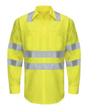Red Kap Men's Tall Enhanced Hi-Visibility Long Sleeve Work Shirt