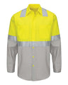 Red Kap Men's Tall Enhanced Hi-Visibility Long Sleeve Work Shirt
