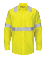 Red Kap Men's Tall Enhanced Hi-Visibility Long Sleeve Work Shirt