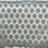 Beaded 3D Floral Lace Fabric - 3D Floral Beaded Embroidery, 50" Wide (1 Yard)