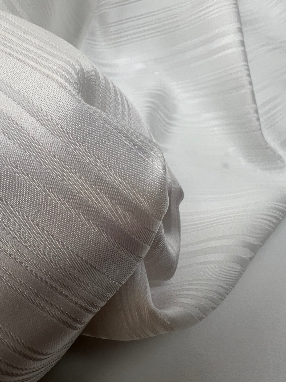 White Striped Jacquard Polyamide Fabric