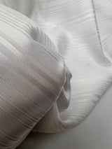 White Striped Jacquard Polyamide Fabric